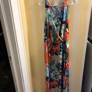 Floral wrap dress - full length